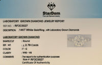 
              14K WHITE GOLD 2.79 CARAT CERTIFIED LAB GROWN DIAMONDS ENGAGEMENT WEDDING RING
            