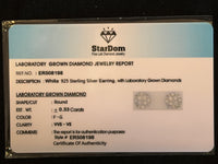 
              .33 CARAT CERTIFED LAB GROWN DIAMONDS STERLING SILVER 7 MM STUDS EARRINGS
            