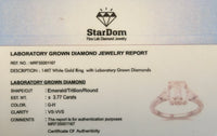 
              14K WHITE GOLD 3.77 CARAT CERTIFIED LAB GROWN DIAMONDS ENGAGEMENT WEDDING RING
            