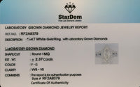 
              14K WHITE GOLD 2.37 CARAT CERTIFIED LAB GROWN DIAMONDS ENGAGEMENT WEDDING RING
            