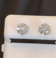 
              14K YELLOW GOLD 2 CARAT 6.5 MM LAB GROWN DIAMONDS SOLITAIRE STUDS EARRINGS
            