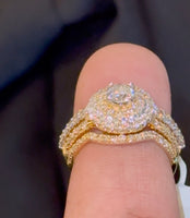
              14K YELLOW GOLD 2.25 CARAT NATURAL DIAMOND CENTER .55 CARAT ENGAGEMENT RING WEDDING BAND BRIDAL SET
            
