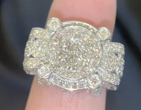 
              10K WHITE GOLD 5.25 CARAT MENS REAL DIAMOND ENGAGEMENT WEDDING PINKY RING BAND
            