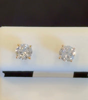 
              10K YELLOW GOLD 1.05 CARAT CERTIFIED LAB GROWN DIAMONDS 5 MM SOLITAIRE STUDS EARRINGS
            