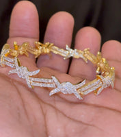 
              4.66 CARAT CERTIFIED LAB GROWN DIAMONDS STERLING SILVER GOLD PLATED 8 INCHES 10 MM BRACELET
            
