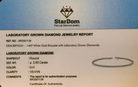 
              14K WHITE GOLD 2.50 CARAT LAB GROWN DIAMONDS 7 INCHES 2 MM BRACELET
            
