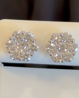 
              2.22 CARAT CERTIFED LAB GROWN DIAMONDS STERLING SILVER 10 MM STUDS EARRINGS
            