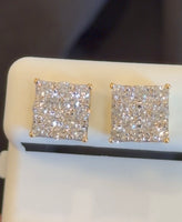 
              1.58 CARAT CERTIFED LAB GROWN DIAMONDS STERLING SILVER GOLD PLATED 9 MM STUDS EARRINGS
            