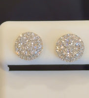
              .90 CARAT CERTIFIED LAB GROWN DIAMONDS 9 MM STERLING SILVER GOLD PLATED STUDS EARRINGS
            
