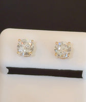 
              10K YELLOW GOLD 1.50 CARAT 6 MM LAB GROWN DIAMONDS SOLITAIRE STUDS EARRINGS
            