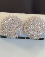 
              2 CARAT LAB GROWN DIAMONDS 14 MM STERLING SILVER RHODIUM PLATED STUDS EARRINGS
            