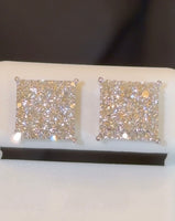
              .98 CARAT CERTIFED LAB GROWN DIAMONDS STERLING SILVER 9 MM STUDS EARRINGS
            