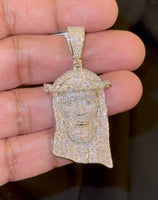 
              5.12 CARAT CERTIFIED LAB GROWN DIAMONDS STERLING SILVER 2.25 INCHES JESUS CROSS PENDANT
            