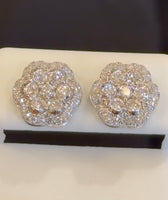 
              1.01 CARAT CERTIFIED LAB GROWN DIAMONDS 12 MM STERLING SILVER RHODIUM PLATED STUDS EARRINGS
            