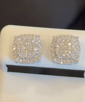 
              .70 CARAT CERTIFED LAB GROWN DIAMONDS STERLING SILVER 10 MM STUDS EARRINGS
            