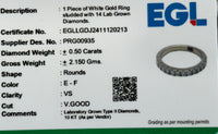 
              10K WHITE GOLD .50 CARAT CERTIFIED LAB GROWN DIAMONDS BAND
            