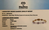 
              3.82 CARAT CERTIFIED LAB GROWN DIAMONDS STERLING SILVER GOLD PLATED 8.50 INCHES 10 MM BRACELET
            