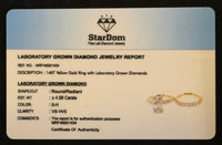 
              14K YELLOW GOLD 4.58 CARAT CERTIFIED LAB GROWN DIAMONDS ENGAGEMENT RING WEDDING BAND BRIDAL SET
            