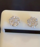 
              1.06 CARAT CERTIFIED LAB GROWN DIAMONDS 8 MM STERLING SILVER GOLD PLATED STUDS EARRINGS
            
