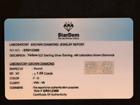 
              1.03 CARAT CERTIFED LAB GROWN DIAMONDS STERLING SILVER GOLD PLATED 9 MM STUDS EARRINGS
            