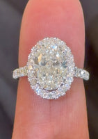 
              14K WHITE GOLD 4.75 CARAT OVAL LAB GROWN DIAMONDS ENGAGEMENT WEDDING RING
            