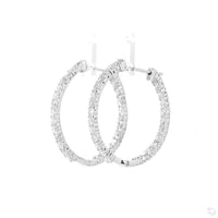 
              10K WHITE GOLD 2.16 CARAT 25 MM CERTIFIED LAB GROWN DIAMONDS STUDS EARRINGS HOOPS
            