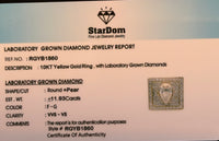 
              10K YELLOW GOLD 11.93 TCW 4 CARAT CENTER PEAR CERTIFIED LAB GROWN DIAMONDS RING
            