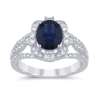 
              10K WHITE GOLD 3 CARAT DIAMOND & SAPPHIRE RING
            