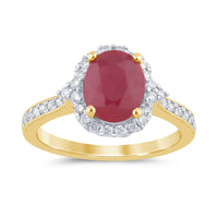 
              10K YELLOW GOLD 2.75 CARAT DIAMOND & RUBY RING
            