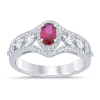 
              10K WHITE GOLD 1.50 CARAT DIAMOND & RUBY RING
            