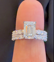 
              14K WHITE GOLD 5.17 CARAT CERTIFIED LAB GROWN DIAMONDS ENGAGEMENT RING WEDDING BAND BRIDAL SET
            