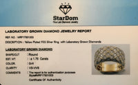 
              1.76 CARAT CERTIFIED LAB GROWN DIAMONDS STERLING SILVER GOLD PLATED RING
            