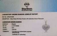 
              2.14 CARAT CERTIFIED LAB GROWN DIAMONDS STERLING SILVER GOLD PLATED 1.25 INCHES HEART PENDANT
            