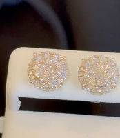 
              .96 CARAT STERLING SILVER GOLD PLATED 10 MM CERTIFIED LAB GROWN DIAMONDS STUDS EARRINGS
            
