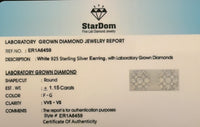 
              1.15 CARAT CERTIFIED LAB GROWN DIAMONDS 9 MM STERLING SILVER RHODIUM PLATED HEART STUDS EARRING
            