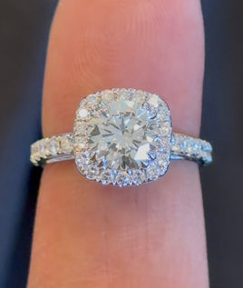14K WHITE GOLD 2.37 CARAT CERTIFIED LAB GROWN DIAMONDS ENGAGEMENT WEDDING RING