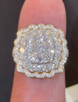 
              3.25 CARAT LAB GROWN DIAMONDS STERLING SILVER GOLD PLATED ENGAGEMENT WEDDING RING
            