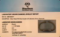 
              1.52 CARAT CERTIFIED LAB GROWN DIAMONDS STERLING SILVER GOLD PLATED 8.50 INCHES 12 MM BRACELET
            