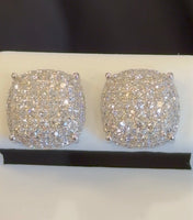 
              1.60 CARAT CERTIFIED LAB GROWN DIAMONDS 11 MM STERLING SILVER RHODIUM PLATED STUDS EARRINGS
            