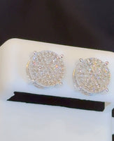 
              .70 CARAT NATURAL DIAMONDS STERLING SILVER 10 MM EARRINGS STUDS
            