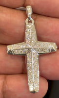 
              1.25 CARAT CERTIFIED LAB GROWN DIAMONDS STERLING SILVER RHODIUM PLATED 1.85 INCHES CROSS PENDANT
            