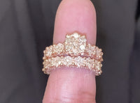 
              10K ROSE GOLD 4.25 CARAT WOMEN REAL DIAMOND ENGAGEMENT RING WEDDING BAND RING SET
            