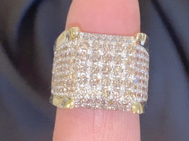 10K YELLOW GOLD 3.50 CARAT MENS REAL DIAMOND ENGAGEMENT WEDDING PINKY RING BAND