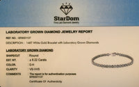 
              14K WHITE GOLD 8.22 CARAT LAB GROWN DIAMONDS 7 INCHES 3.5 MM BRACELET
            