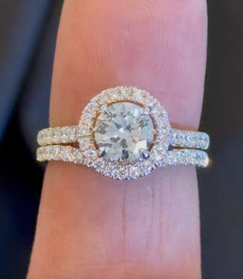 14K YELLOW GOLD 1.91 CARAT CERTIFIED LAB GROWN DIAMONDS ENGAGEMENT RING WEDDING BAND BRIDAL SET
