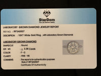 
              10K WHITE GOLD 3.38 CARAT CERTIFIED LAB GROWN DIAMONDS RING
            