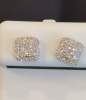 
              .77 CARAT CERTIFIED LAB GROWN DIAMONDS 8 MM STERLING SILVER RHODIUM PLATED STUDS EARRINGS
            