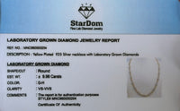 
              9.98 CARAT CERTIFIED LAB GROWN DIAMONDS STERLING SILVER GOLD PLATED 22 INCHES 40.82 GRAMS 10 MM CHAIN NECKLACE
            
