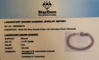 
              4.91 CARAT CERTIFIED LAB GROWN DIAMONDS STERLING SILVER 8.50 INCHES 9 MM CUBAN LINK BRACELET
            