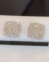 
              .45 CARAT CERTIFED LAB GROWN DIAMONDS STERLING SILVER 8 MM STUDS EARRINGS
            